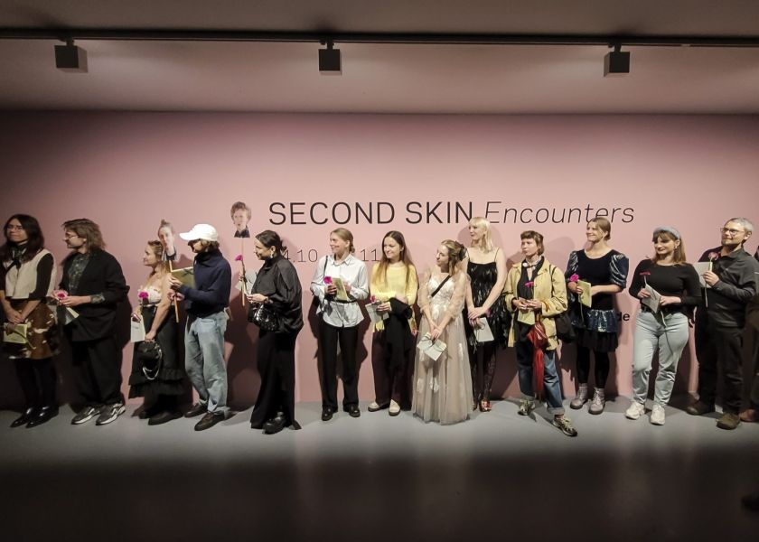 Uczestnicy projektu "Struktury Przeplatania" na wystawie "Second Skin Encounters"